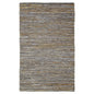 5' X 8' Fossil Striped Handmade Leather Area Rug