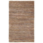 8' X 10' Baked Clay Striped Handmade Leather Area Rug