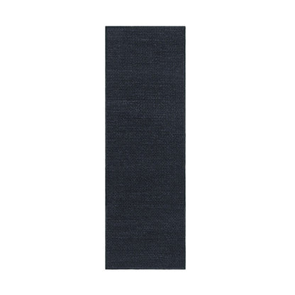 8' Black Wool Handmade Stain Resistant Runner Rug