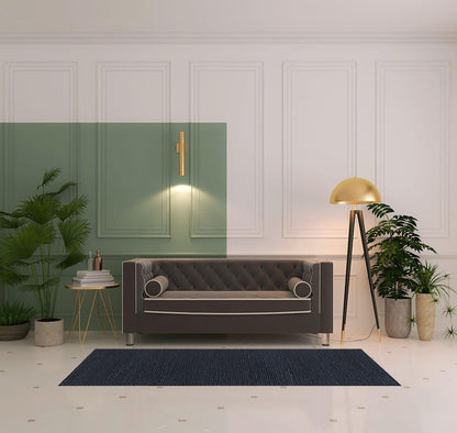 8' Black Wool Handmade Stain Resistant Runner Rug