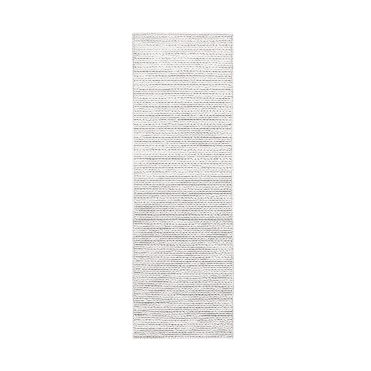 8' Light Grey Wool Handmade Stain Resistant Runner Rug