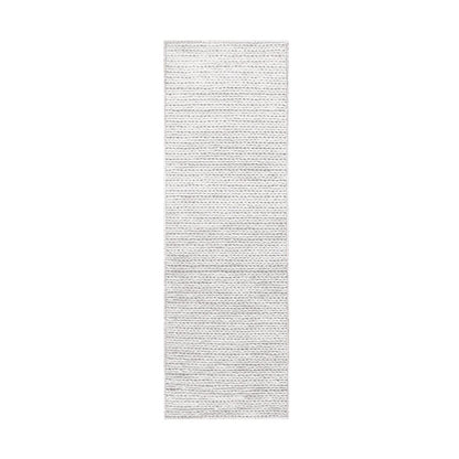 8' Light Grey Wool Handmade Stain Resistant Runner Rug