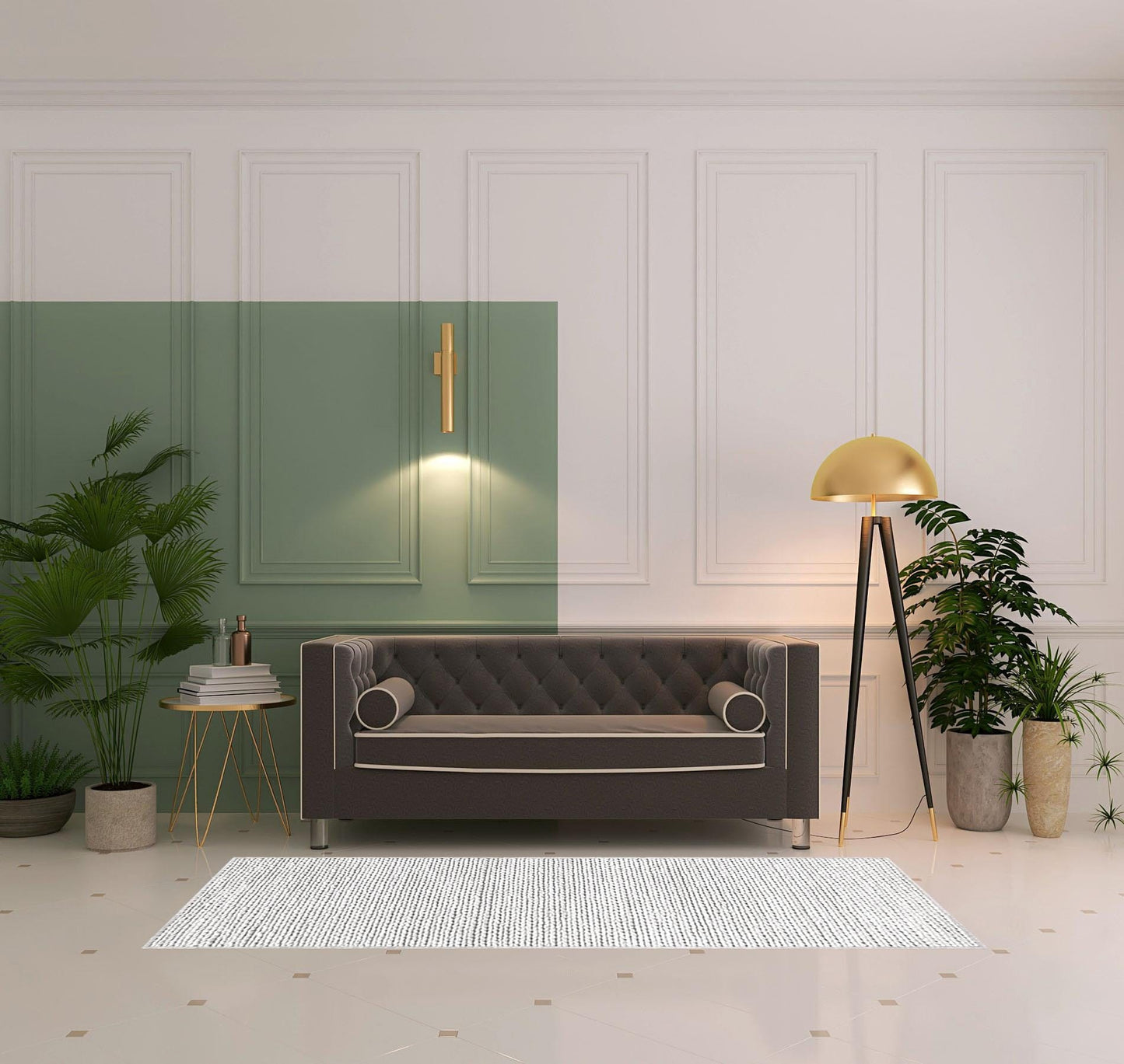 8' Light Grey Wool Handmade Stain Resistant Runner Rug