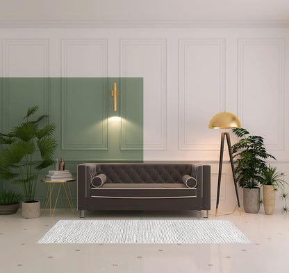 8' Light Grey Wool Handmade Stain Resistant Runner Rug