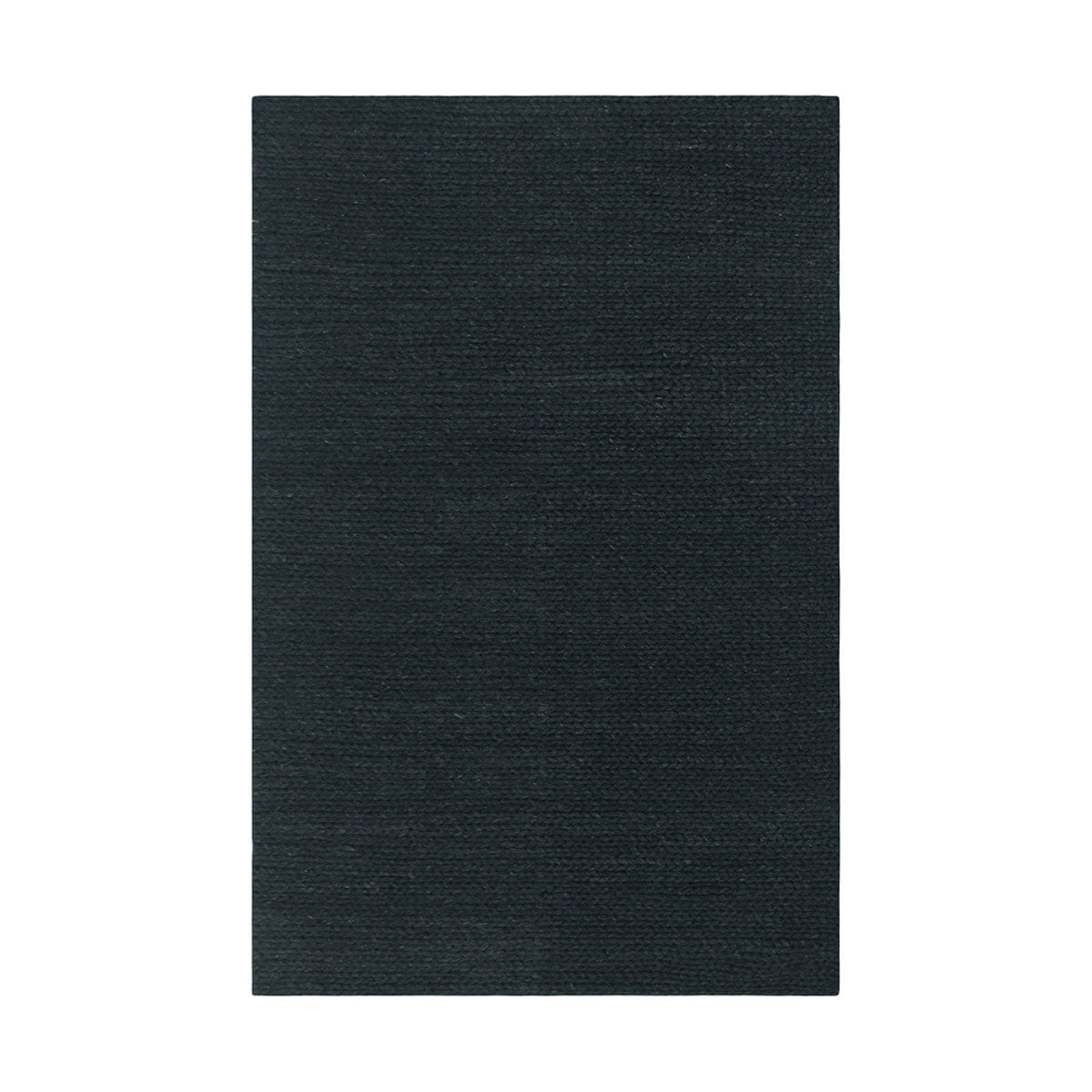 5' X 8' Black Wool Handmade Stain Resistant Area Rug