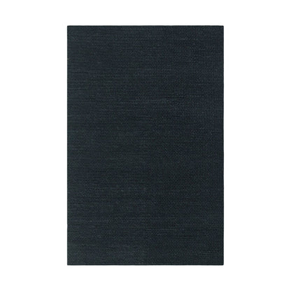 5' X 8' Black Wool Handmade Stain Resistant Area Rug