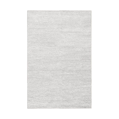 5' X 8' Light Grey Wool Handmade Stain Resistant Area Rug