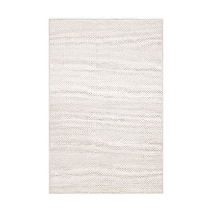 5' X 8' Off White Wool Handmade Stain Resistant Area Rug