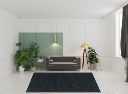 8' X 10' Black Wool Handmade Stain Resistant Area Rug