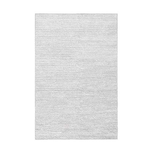 8' X 10' Light Grey Wool Handmade Stain Resistant Area Rug
