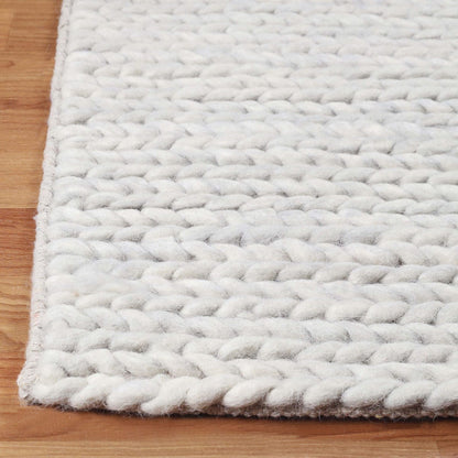 8' X 10' Light Grey Wool Handmade Stain Resistant Area Rug