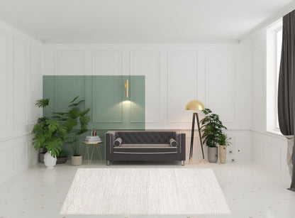 8' X 10' Off White Wool Handmade Stain Resistant Area Rug