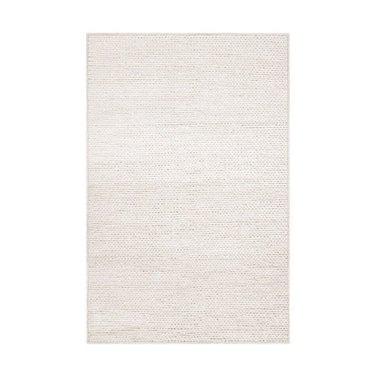 8' X 10' Off White Wool Handmade Stain Resistant Area Rug