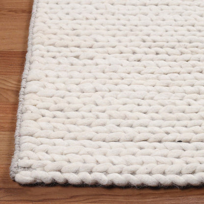 8' X 10' Off White Wool Handmade Stain Resistant Area Rug