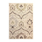 2' X 3' Ivory Gray And Olive Floral Stain Resistant Area Rug