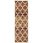 8' Brick And Gold Geometric Stain Resistant Runner Rug