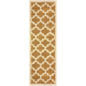 8' Apricot Brown Geometric Stain Resistant Runner Rug