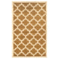 5' X 8' Apricot And Cream Geometric Stain Resistant Area Rug