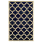 5' X 8' Dark Blue And Cream Geometric Stain Resistant Area Rug