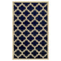8' X 10' Dark Blue And Cream Geometric Stain Resistant Area Rug