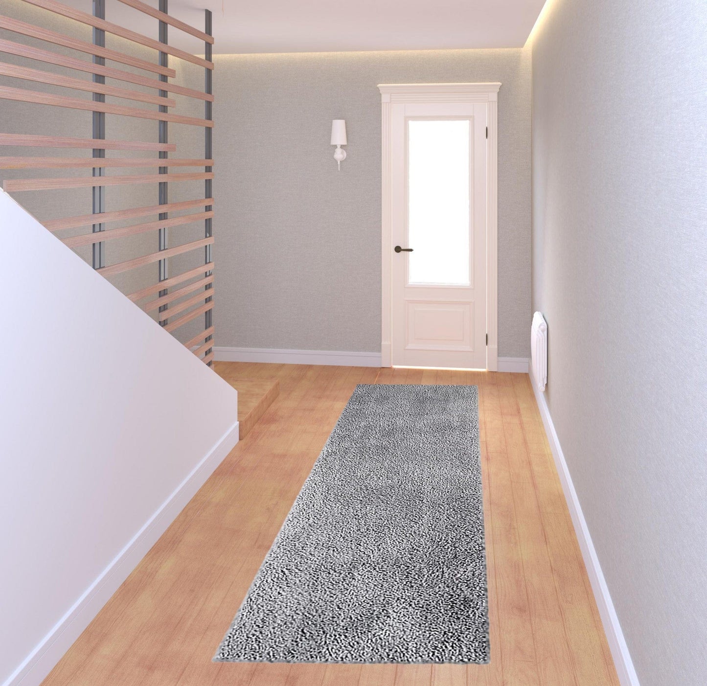 8' Silver Shag Stain Resistant Runner Rug