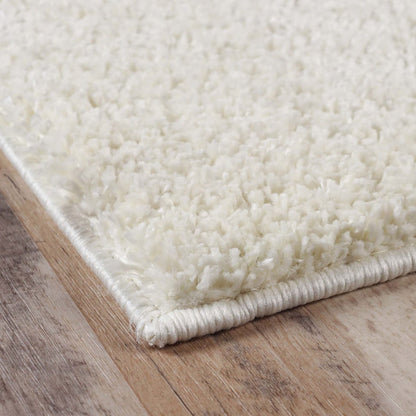 8' X 10' Ivory Shag Stain Resistant Area Rug