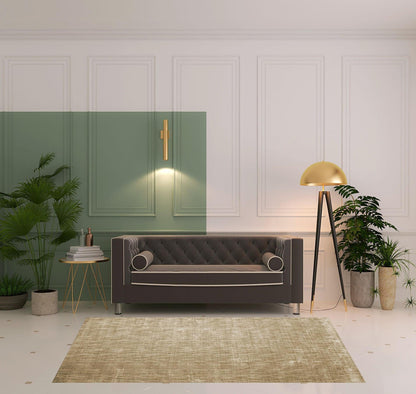 5' X 8' Beige Abstract Hand Woven Stain Resistant Area Rug