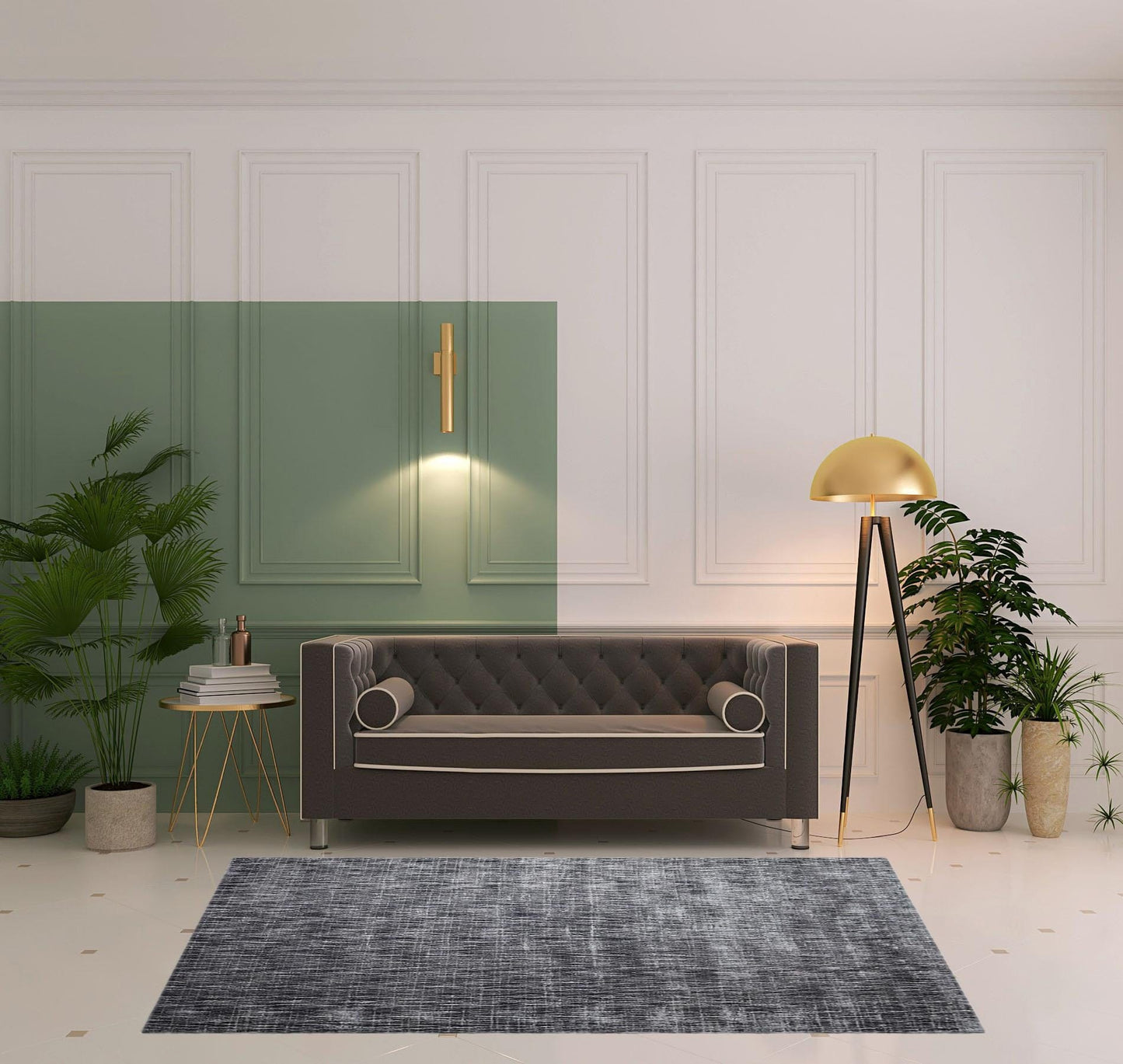 5' X 8' Grey Abstract Handmade Stain Resistant Area Rug