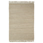 5' X 8' Cream Chevron Hand Woven Stain Resistant Area Rug With Fringe