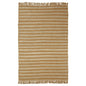 5' X 8' Gold Chevron Hand Woven Stain Resistant Area Rug With Fringe