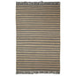 5' X 8' Grey Chevron Hand Woven Stain Resistant Area Rug With Fringe