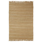 8' X 10' Gold Chevron Hand Woven Stain Resistant Area Rug With Fringe