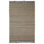 8' X 10' Grey Chevron Hand Woven Stain Resistant Area Rug With Fringe