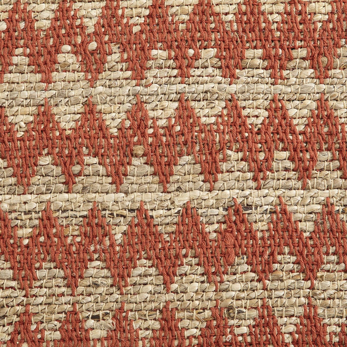 8' X 10' Terracotta Chevron Hand Woven Stain Resistant Area Rug With Fringe
