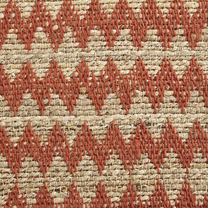 8' X 10' Terracotta Chevron Hand Woven Stain Resistant Area Rug With Fringe