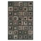 4' X 6' Color Block Beige And Teal Checkered Stain Resistant Area Rug