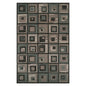 5' X 8' Color Block Beige And Teal Checkered Stain Resistant Area Rug