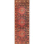 7' Brown Medallion Stain Resistant Runner Rug