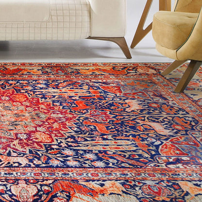 7' X 9' Brown Medallion Stain Resistant Area Rug