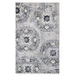 5' X 8' Silver And Gray Geometric Medallion Stain Resistant Area Rug