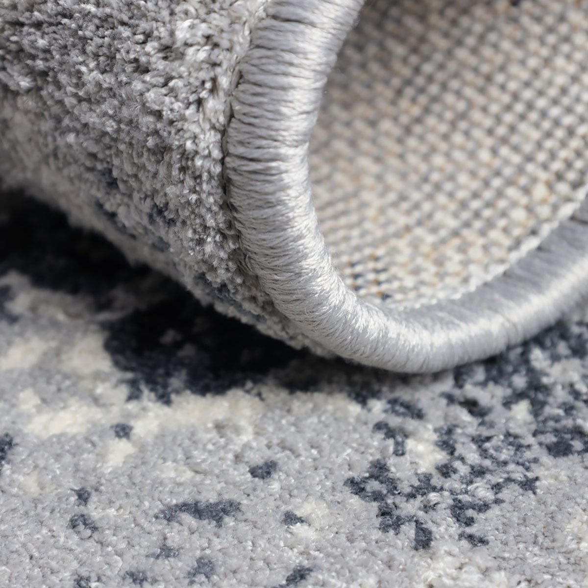 5' X 8' Silver And Gray Geometric Medallion Stain Resistant Area Rug