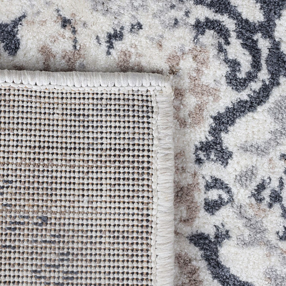 8' X 10' Ivory Geometric Medallion Stain Resistant Area Rug