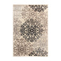 2' X 3' Tan Gray And Black Floral Medallion Stain Resistant Area Rug