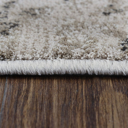 8' Bronze Floral Vines Power Loom Stain Resistant Runner Rug