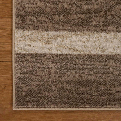 5' X 8' Beige Patchwork Power Loom Stain Resistant Area Rug