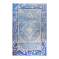 6' X 9' Shades Of Blue Geometric Power Loom Distressed Stain Resistant Non Skid Area Rug