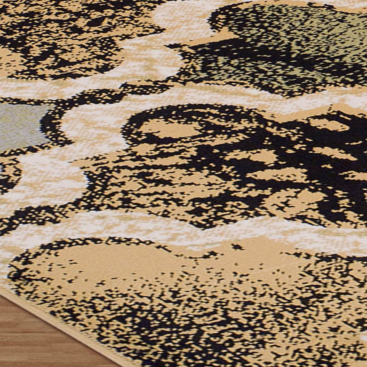 8' Multi-Colored Quatrefoil Power Loom Distressed Stain Resistant Runner Rug