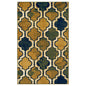 5' X 8' Green Quatrefoil Power Loom Distressed Stain Resistant Area Rug