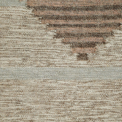 5' X 8' Light Blue Geometric Flatweave Handmade Stain Resistant Area Rug With Fringe