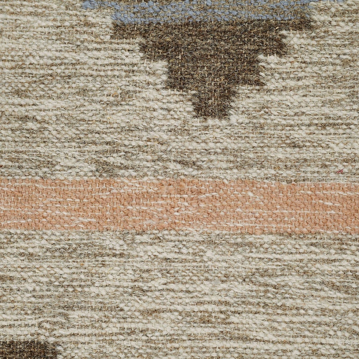 5' X 8' Vanilla Cream Geometric Flatweave Handmade Stain Resistant Area Rug With Fringe